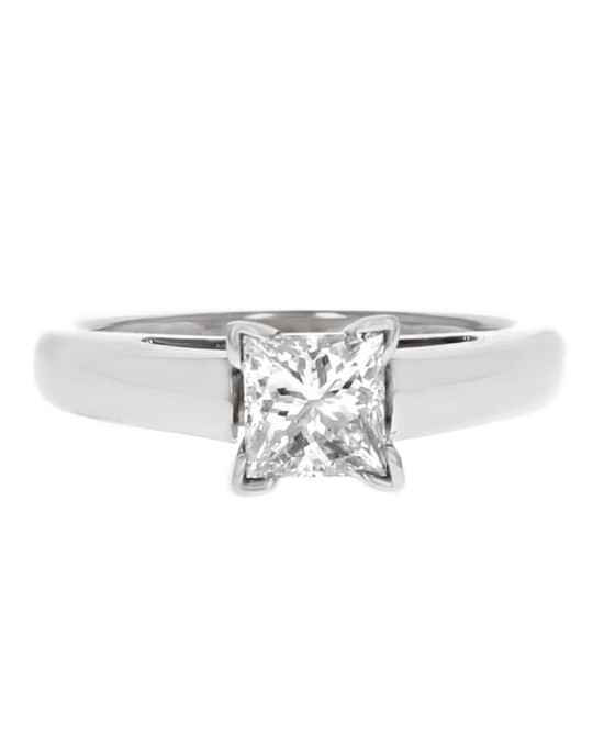 Princess Solitaire Engagement Ring in White Gold